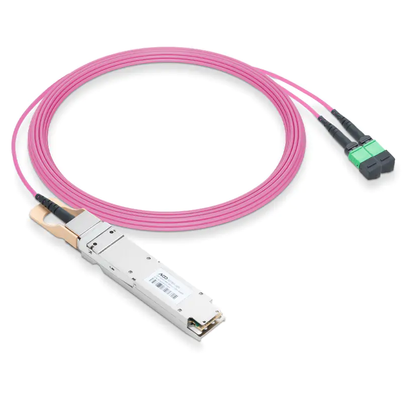 NVIDIA/Mellanox Compatible 800GBASE-2xSR4 OSFP IHS/Finned Top 8x100G PAM4 850nm 100m MMF DOM IB and Ethernet Liquid/Immersion Cooling Transceiver with 3m Dual MPO-12/APC OM4 Erika Violet/Magenta Female Type A Pigtails
