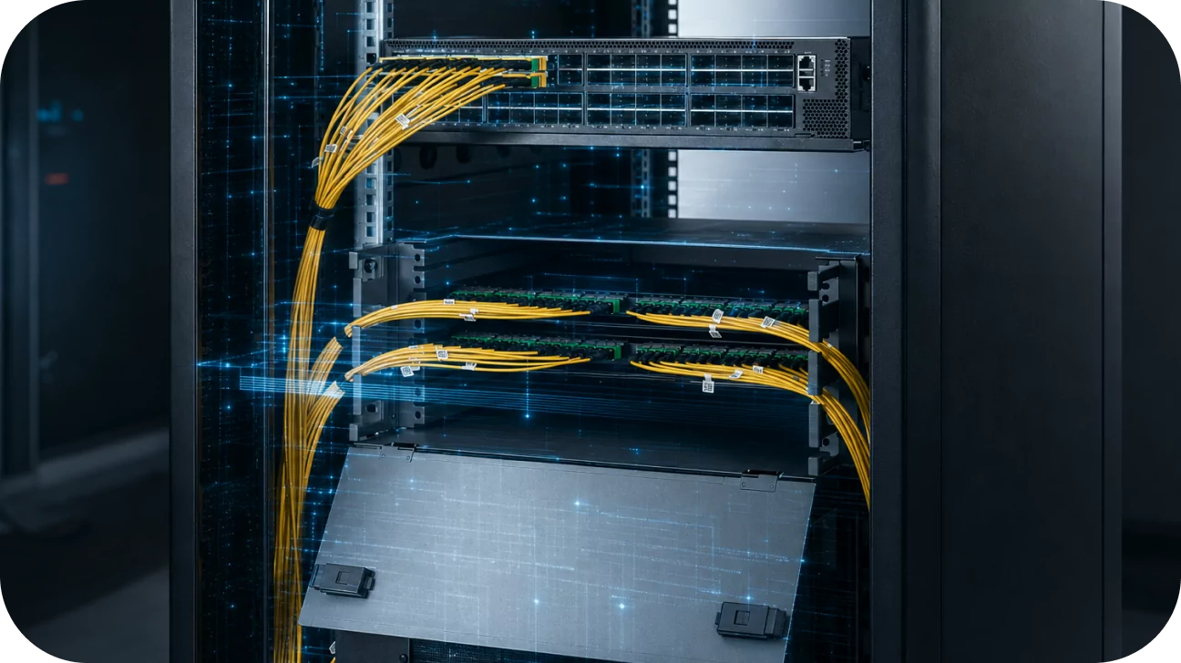 Fiber shuffle cabling for high-density AI data center interconnect
