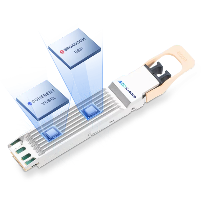 NVIDIA/Mellanox MMA4Z00-NS (980-9I510-00NS00) Compatible 800G 2xSR4 OSFP IHS/Finned Top 8x100G PAM4 Broadcom DSP & Broadcom VCSEL 850nm 50m MMF DOM Dual MPO-12/APC InfiniBand NDR Optical Transceiver Module