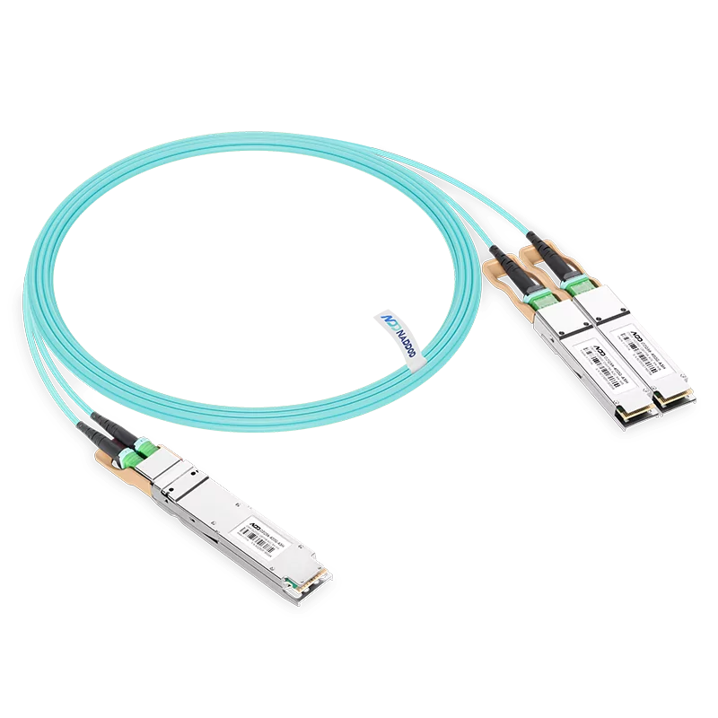 3m (10ft) NVIDIA/Mellanox MFA7U10-H003 (980‑9I41X‑00H003) Compatible 400G AOC OSFP IHS/Finned Top 8x50G PAM4 to 2x200G QSFP56 4x50G PAM4 InfiniBand HDR Active Optical Splitter Cable